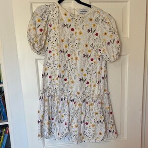 En Saison Floral Mini Dress - White, Yellow, Red, Purple